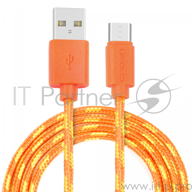 Кабель Crown USB - microUSB CMCU-3042M orange