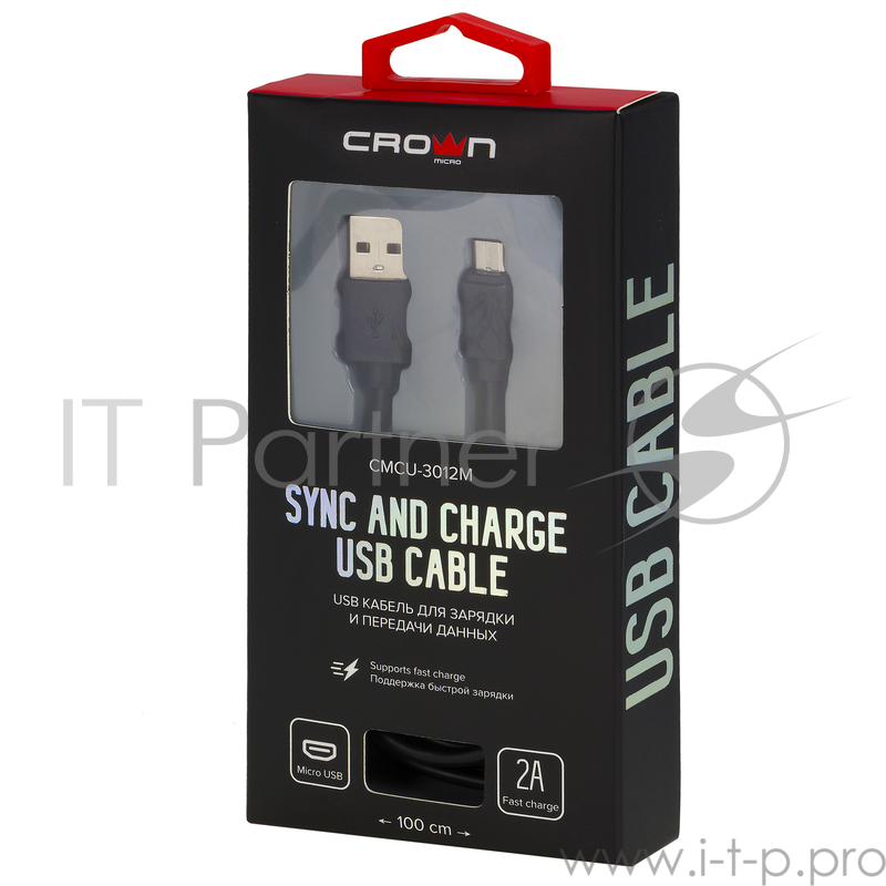 Кабель Crown USB - microUSB CMCU-3012M black