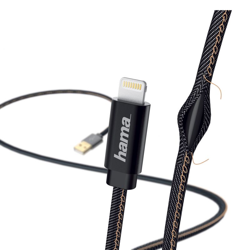 Кабель Hama Jeans 00183201 Lightning (m) USB A (m) 1.5м черный
