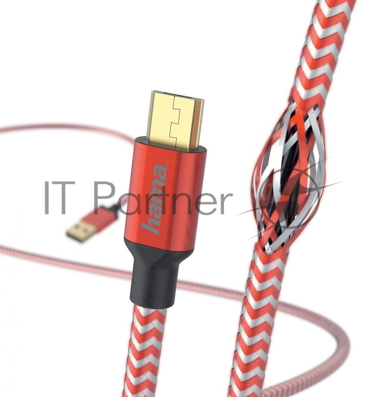 Кабель Hama 00178288 micro USB B (m) USB A(m) 1.5м красный