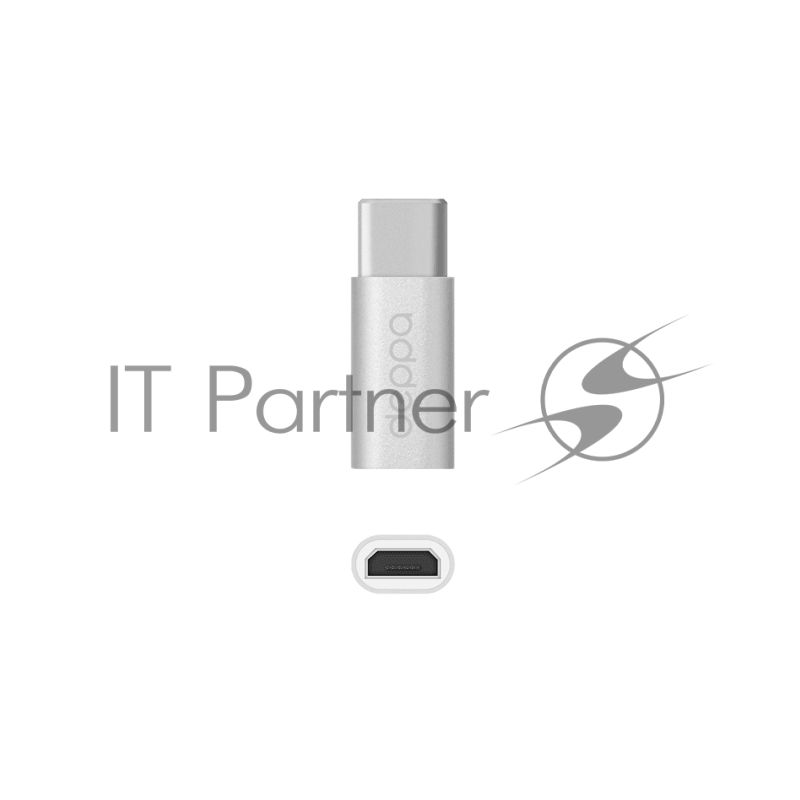Адаптер Deppa Type-C - micro USB, алюминий, серебро, Deppa