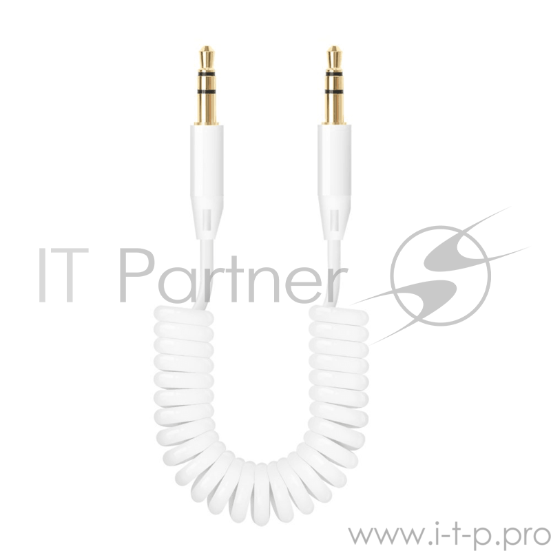 Кабель Deppa AUX аудиокабель 3.5мм-3.5мм, витой, 1.2м, белый, Deppa