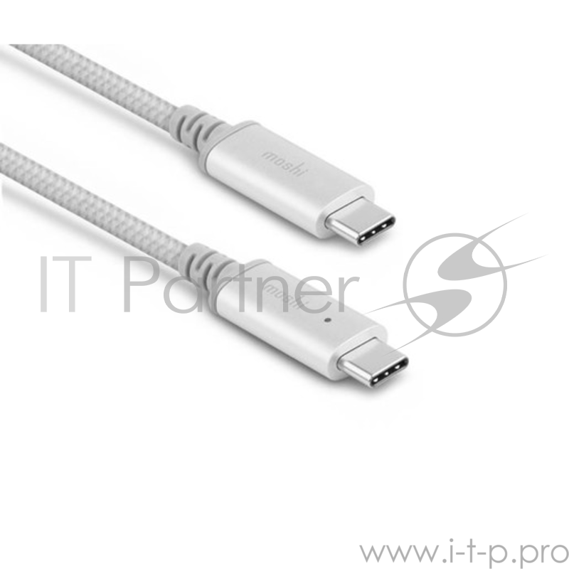 Кабель Moshi Integra USB-C to USB-C. Длина 2 м. Цвет серебряный.