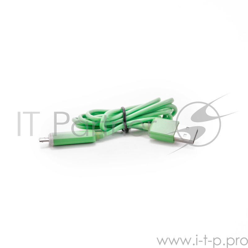 Кабель Gmini GM-LDC-200G, USB-Lightning с индикатором заряда, зелёный