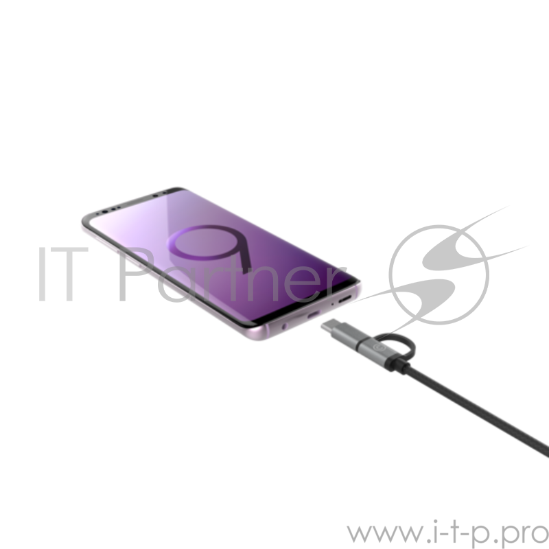 Кабель LAB.C 2 в 1 USB to Type-C/Micro USB. Длина 1,2 м. Цвет серый космос.