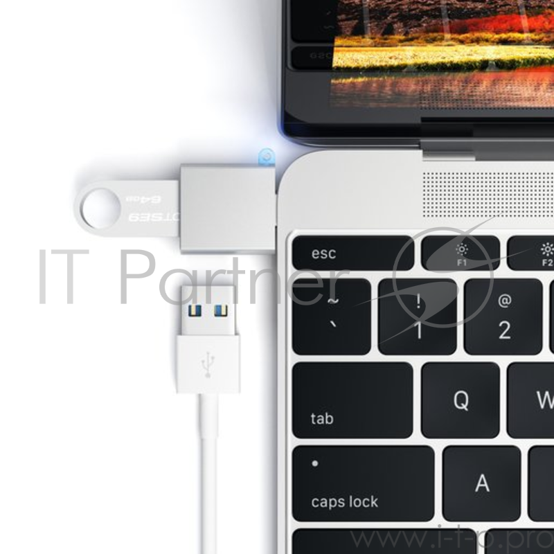 USB адаптер Satechi Type-C USB Adapter USB-C to USB 3.0. Цвет серебряный.