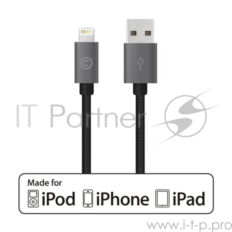 Кабель ТМ LAB.C. USB на Lightning. Длина 1,2 м., Цвет: серый.