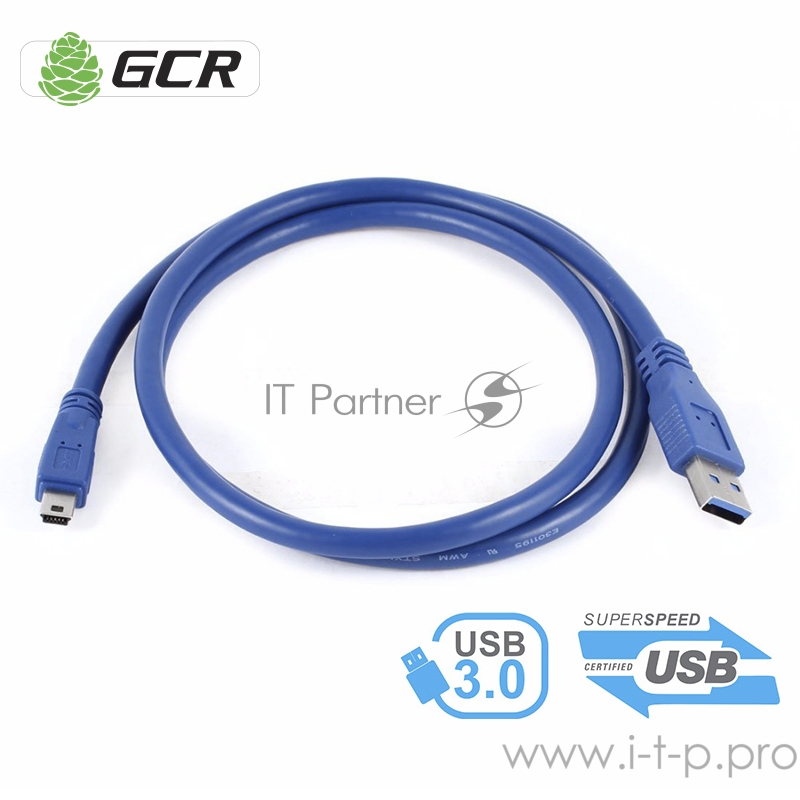Кабель интерфейсный USB 3.0 1.0m Premium Greenconnect GC-U3A2109-1m AM / mini B AM 10pin, 24 / 28 AWG экран, синий, пакет Кабель интерфейсный USB 3.0 1.0m Premium Greenconnect GC-U3A2109-1m AM / mini B AM 10pin, 24 / 28 AWG экран, синий, пакет