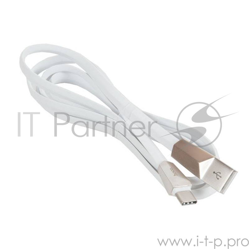 кабель USB HOCO x4 Zinc Alloy rhombus Type-C, белый