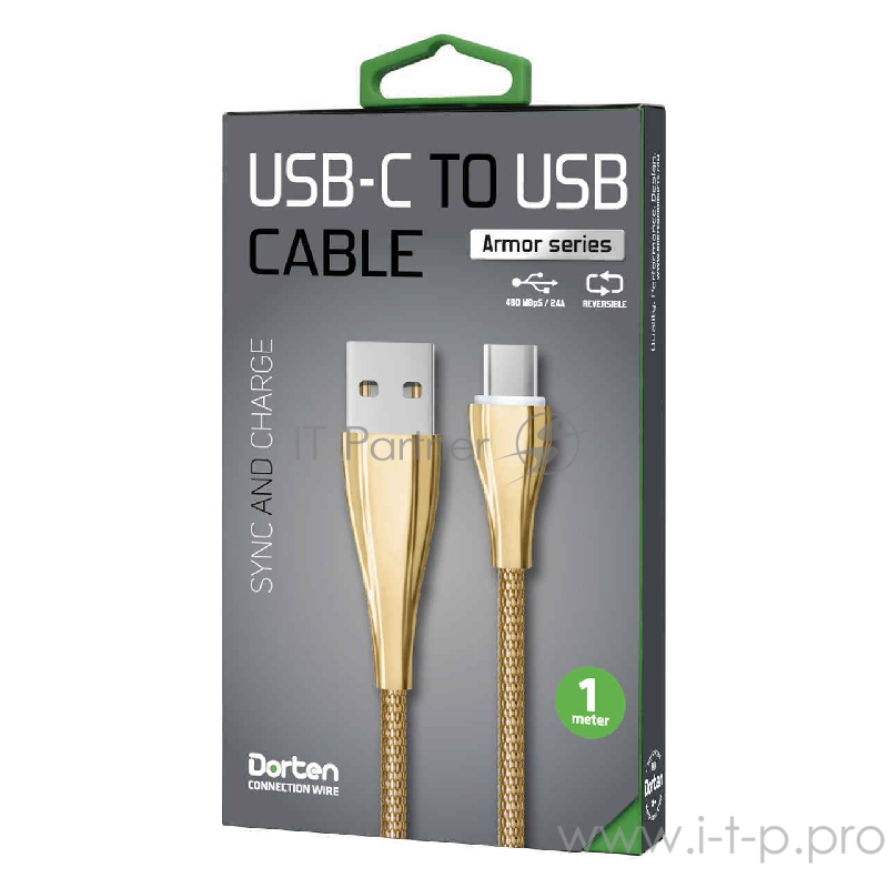 Dorten Кабель USB-C Armor Series, 1 метр, Gold
