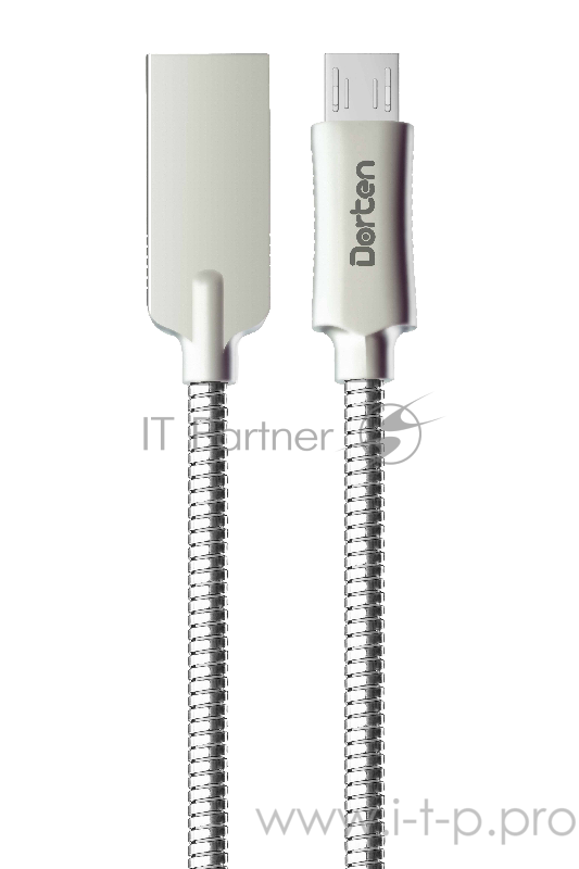 Dorten Кабель Micro USB Steel Shell Series, 1 метр, Silver