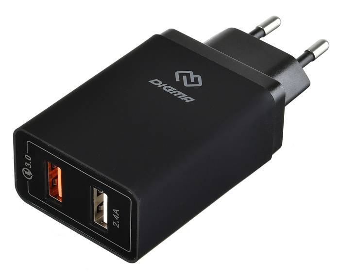 Сетевое зар./устр. Digma DGWC-2U-QC3.0-BK 5.4A универсальное черный