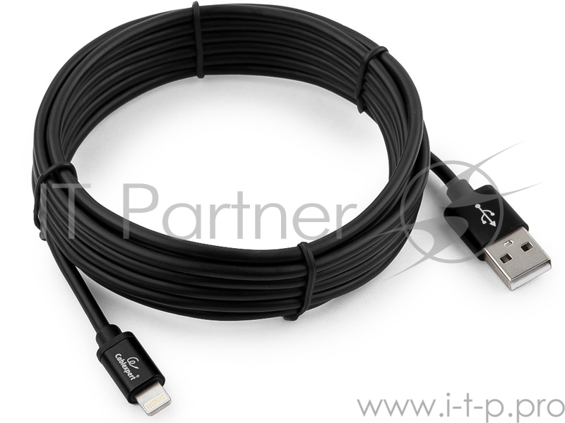 Кабель Cablexpert для Apple, AM/Lightning, серия Silver, длина 3м, черный, блистер