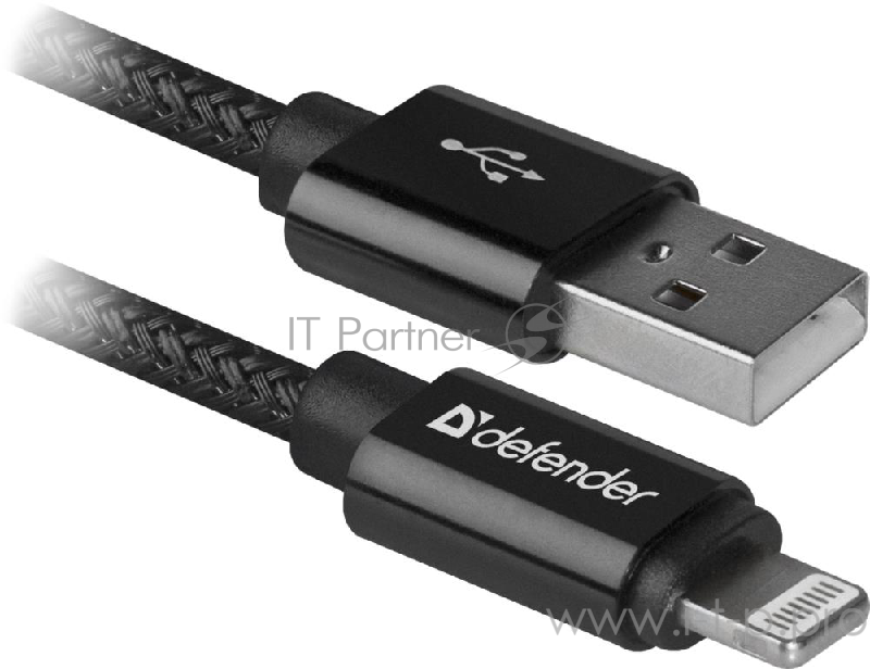 Кабель LIGHTNING TO USB2 1M BLACK ACH01-03T 87808 DEFENDER