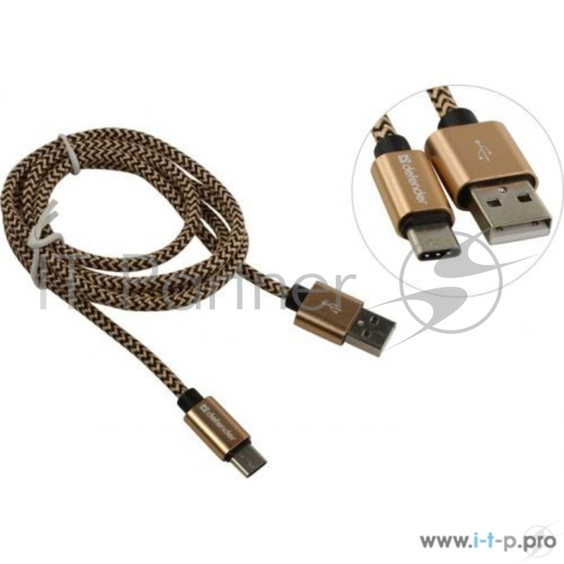 Кабель USB2.0 TO TYPE-C 1M GOLD USB09-03T 87812 DEFENDER