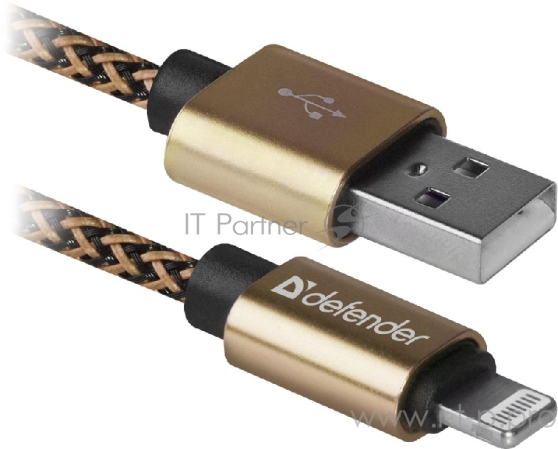 Кабель LIGHTNING TO USB2 1M GOLD ACH01-03T 87806 DEFENDER