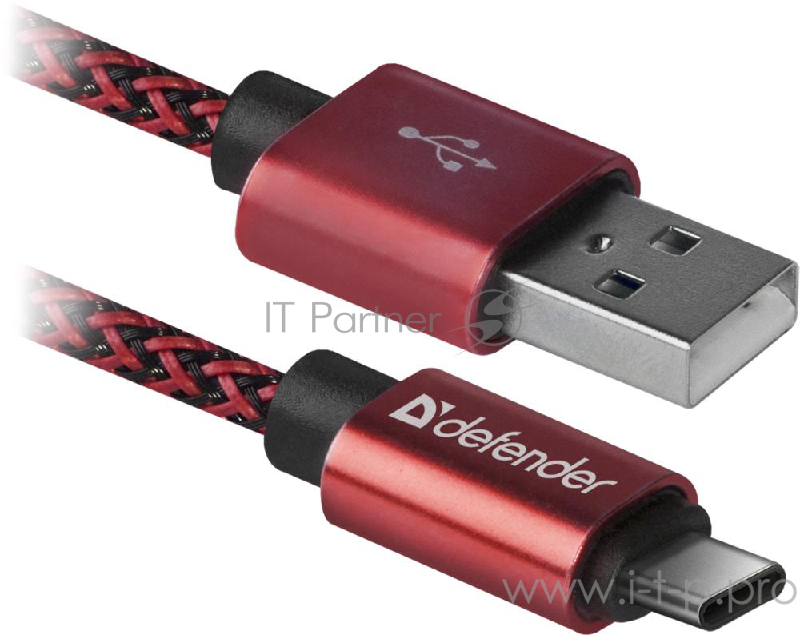 Кабель USB2.0 TO TYPE-C 1M RED USB09-03T 87813 DEFENDER