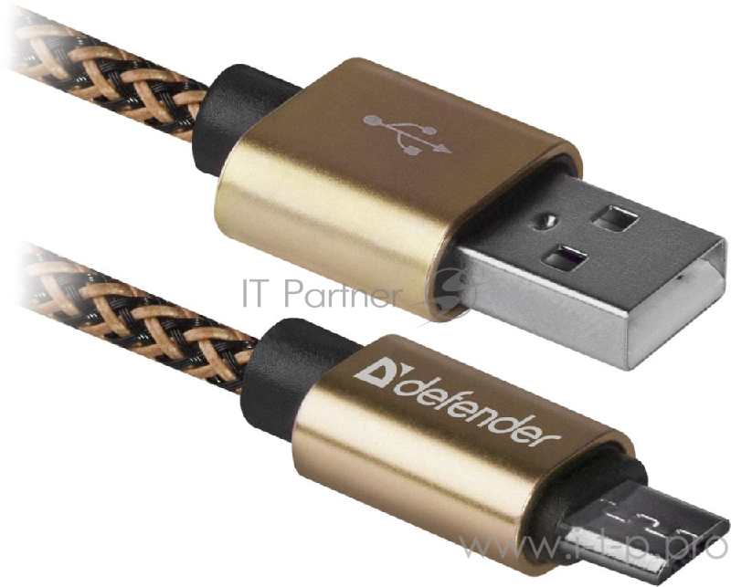 Кабель USB2.0 TO MICRO-USB 1M GOLD USB08-03T 87800 DEFENDER