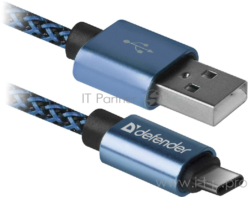 Кабель USB2.0 TO TYPE-C 1M BLUE USB09-03T 87817 DEFENDER