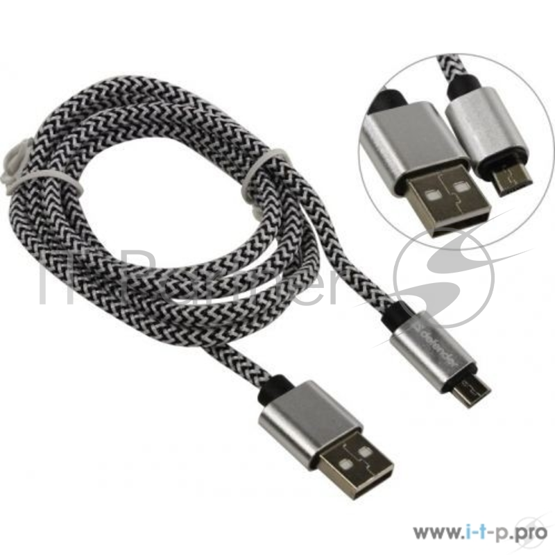 Кабель USB08-03T PRO USB2.0 Белый, AM-MicroBM, 1m, 2.1A (87803)