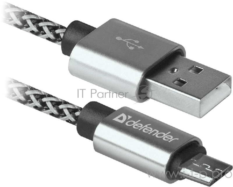 Кабель USB08-03T PRO USB2.0 Белый, AM-MicroBM, 1m, 2.1A (87803)