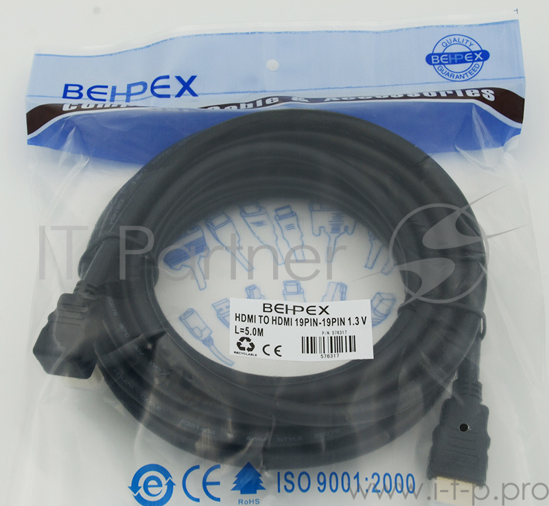 Кабель аудио-видео HDMI (m)/HDMI (m) 5м. черный ver1.3