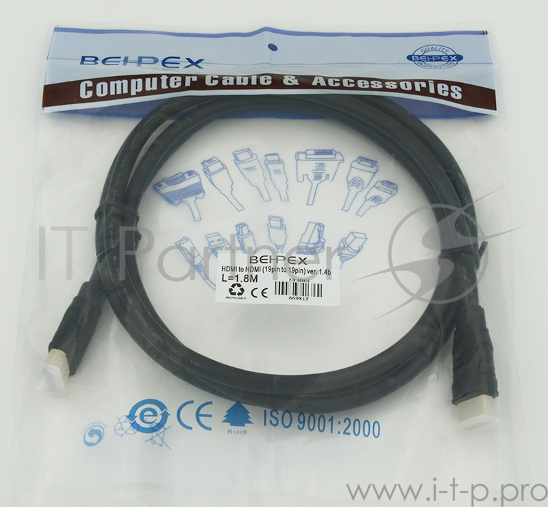 Кабель аудио-видео HDMI (m)/HDMI (m) 1.8м. ver. 1.4b