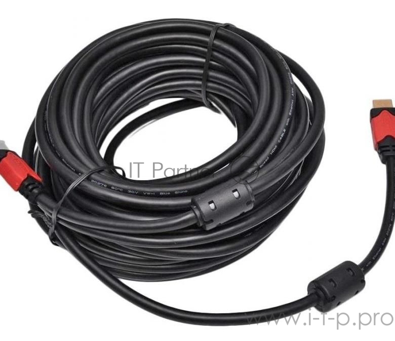 Кабель HDMI Ver.1.4 Red jack HDMI19 (m)/HDMI19 (m) 10м феррит.кольца Позолоченные контакты