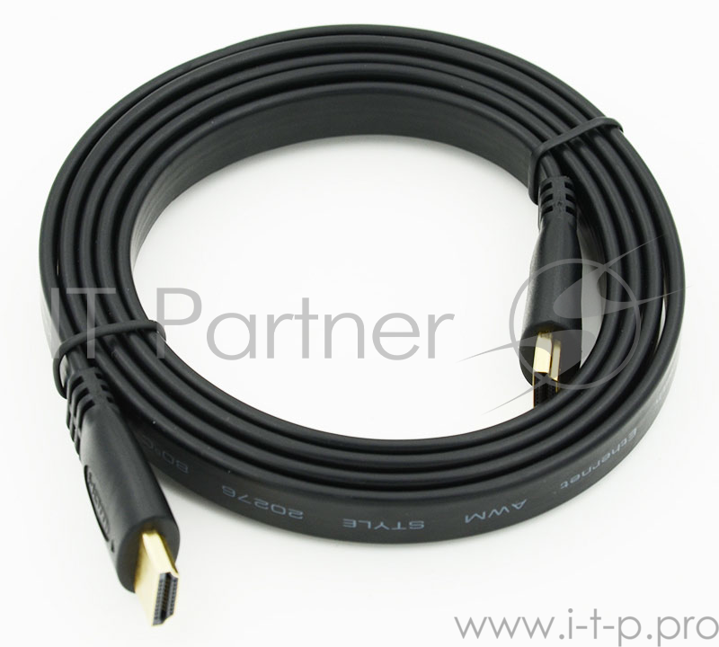 Кабель HDMI v.1.4 1.5м Flat плоский HDMI (m)/HDMI (m)