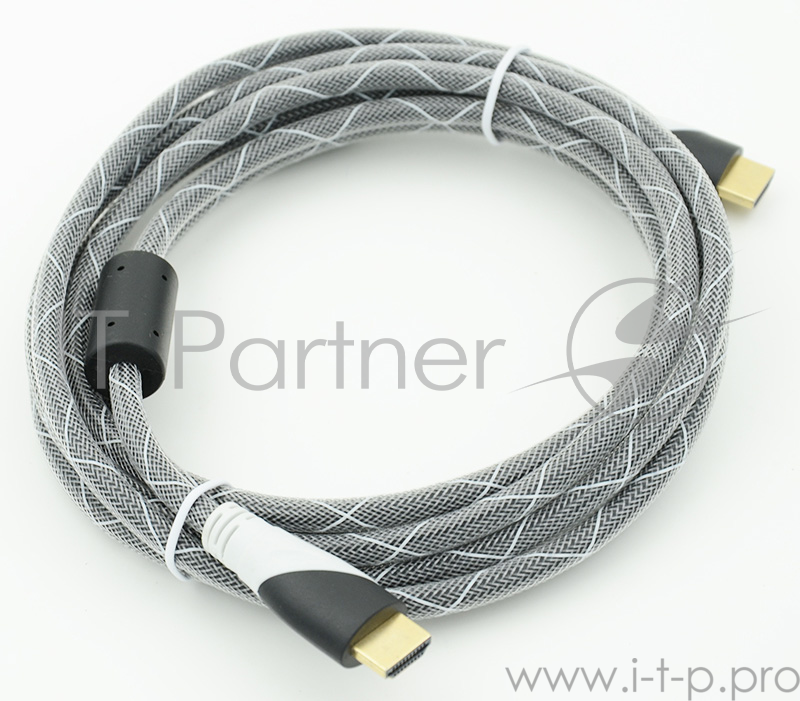 Кабель HDMI Ver.1.4 Black jack HDMI19 (m)/HDMI19 (m) 3м феррит.кольца Позолоченные контакты