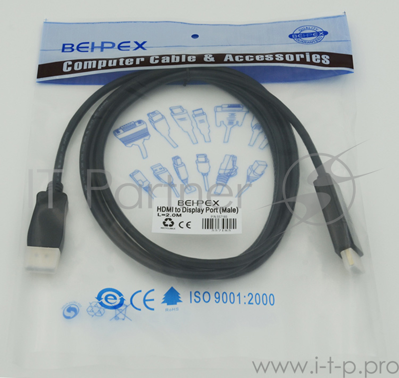 Кабель HDMI HDMI19 (m)/DisplayPort (m) 1.8м