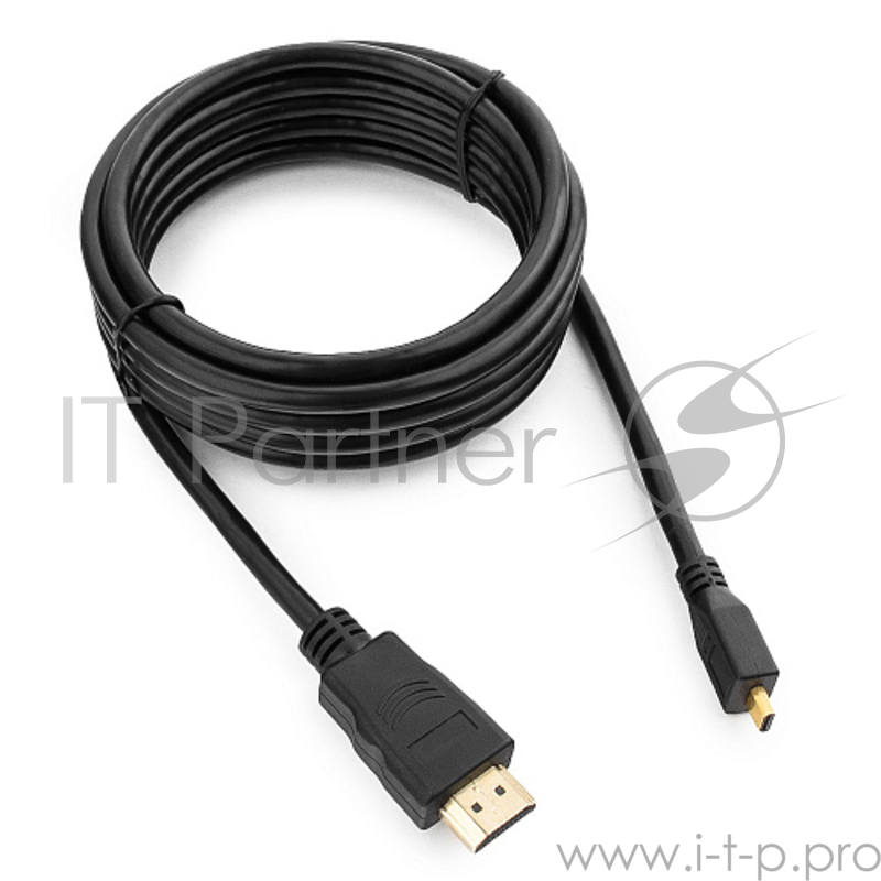 Кабель HDMI-microHDMI Gembird/Cablexpert CC-HDMID-10, 19M/19M, 3.0м, v1.3, черный, позол.разъемы, экран, пакет