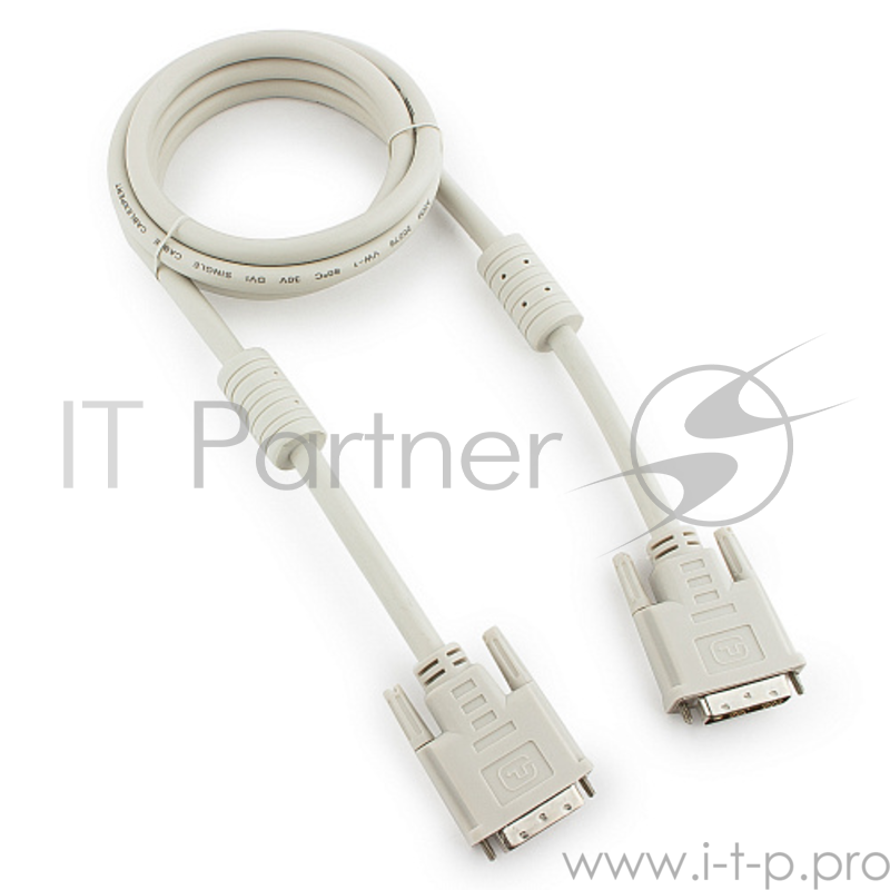 Кабель DVI-D dual link Gembird/Cablexpert CC-DVI2-6C, 25M/25M, 1.8м, экран, феррит.кольца, пакет