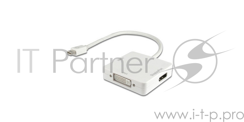 Кабель-адаптер Orient C305 Mini DisplayPort M -> HDMI/ DVI/ DisplayPort, длина 0.2 метра, белый