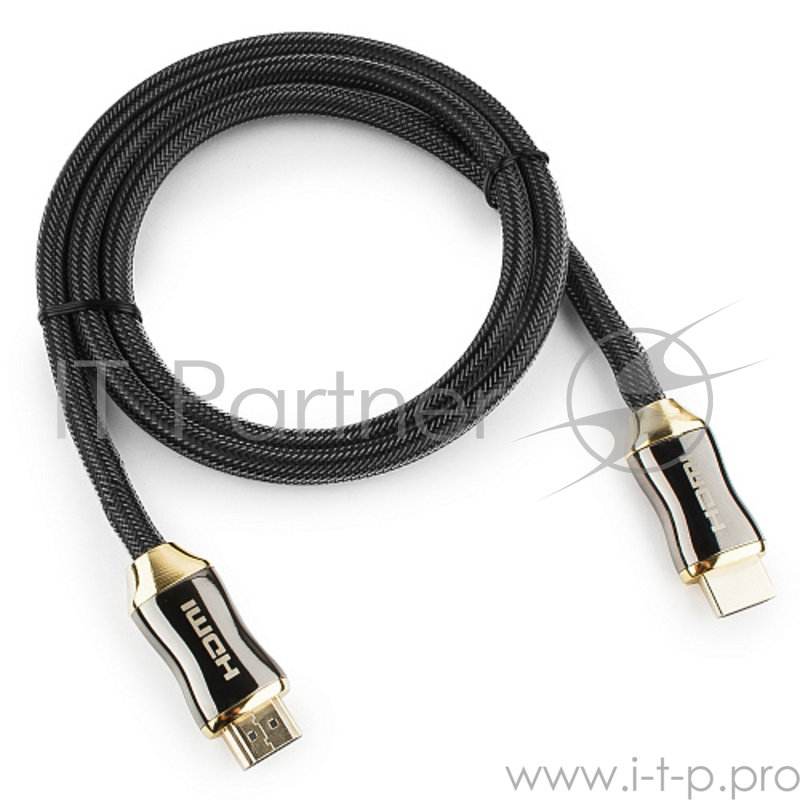 Кабель HDMI Cablexpert, серия Platinum, 1 м., v2.0, M/M, позол.разъемы, металлический корпус, нейлоновая оплетка, блистер