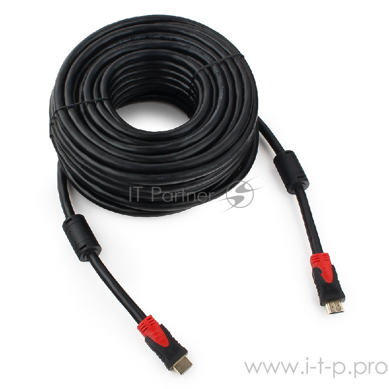 Кабель HDMI Cablexpert, серия Silver, длина 20 м, v1.4, M/M, позол.разъемы, феррит. кольца, коробка