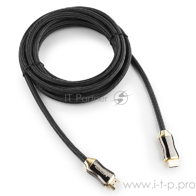 Кабель HDMI Cablexpert, серия Platinum, 4,5 м, v2.0, M/M, позол.разъемы, металлический корпус, нейлоновая оплетка, блистер