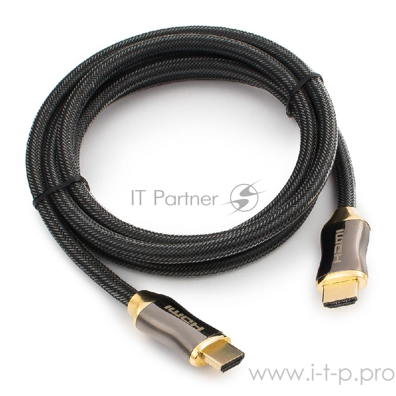 Кабель HDMI Cablexpert, серия Platinum, 1,8 м, v2.0, M/M, позол.разъемы, металлический корпус, нейлоновая оплетка, блистер