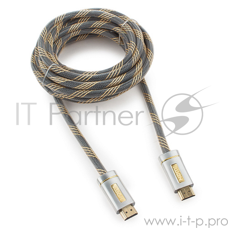 Кабель HDMI Cablexpert, серия Platinum, 4,5 м, v2.0, M/M, позол.разъемы, металлический корпус, нейлоновая оплетка, блистер
