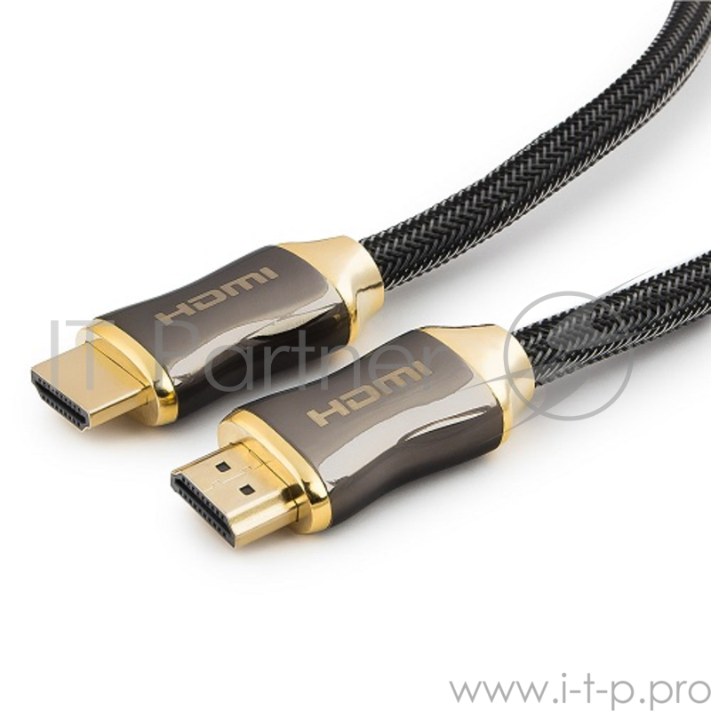 Кабель HDMI Cablexpert, серия Platinum, 3 м, v2.0, M/M, позол.разъемы, металлический корпус, нейлоновая оплетка, блистер