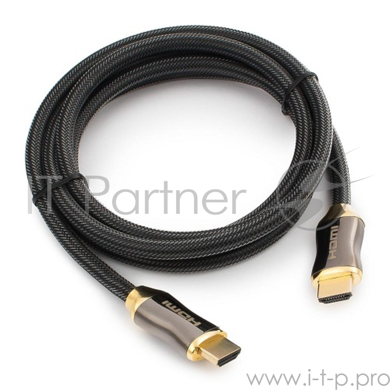 Кабель HDMI Cablexpert, серия Platinum, 3 м, v2.0, M/M, позол.разъемы, металлический корпус, нейлоновая оплетка, блистер