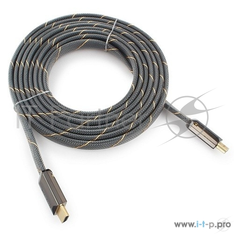 Кабель HDMI Cablexpert, серия Platinum, 4,5 м, v2.0, M/M, плоский, позол.разъемы, металлический корпус, нейлоновая оплетка, блистер (CC-P-HDMI04-4.5M)
