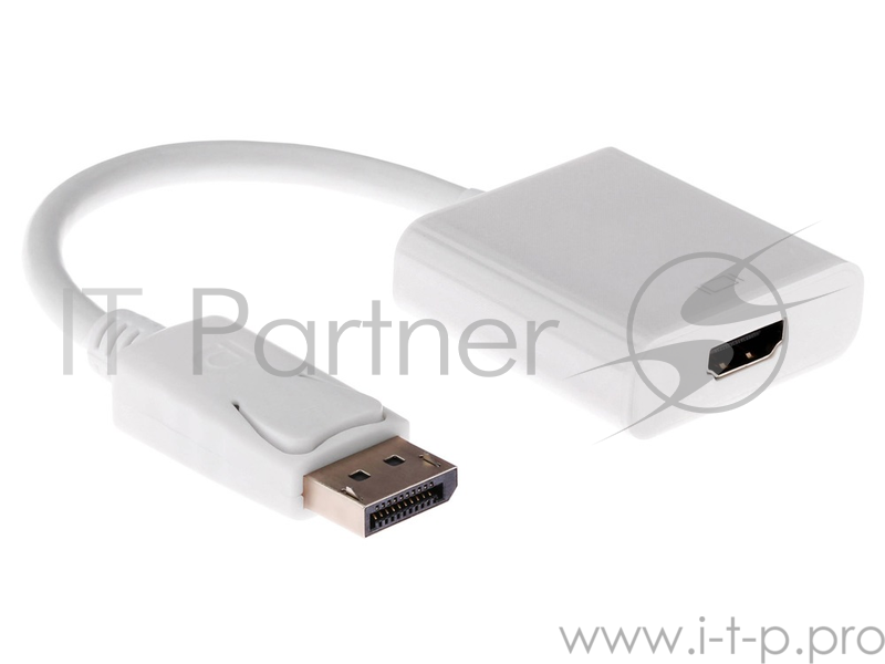 Кабель-адаптер ORIENT C306W, DisplayPort M -> HDMI F, длина 0.2 метра, белый