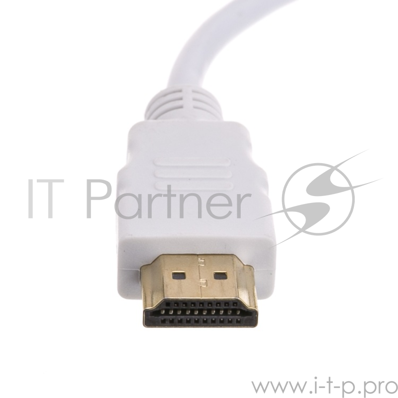 Кабель-адаптер ORIENT C050W, HDMI M -> VGA 15F, для подкл.монитора/проектора к выходу HDMI, длина 0.2 метра, белый