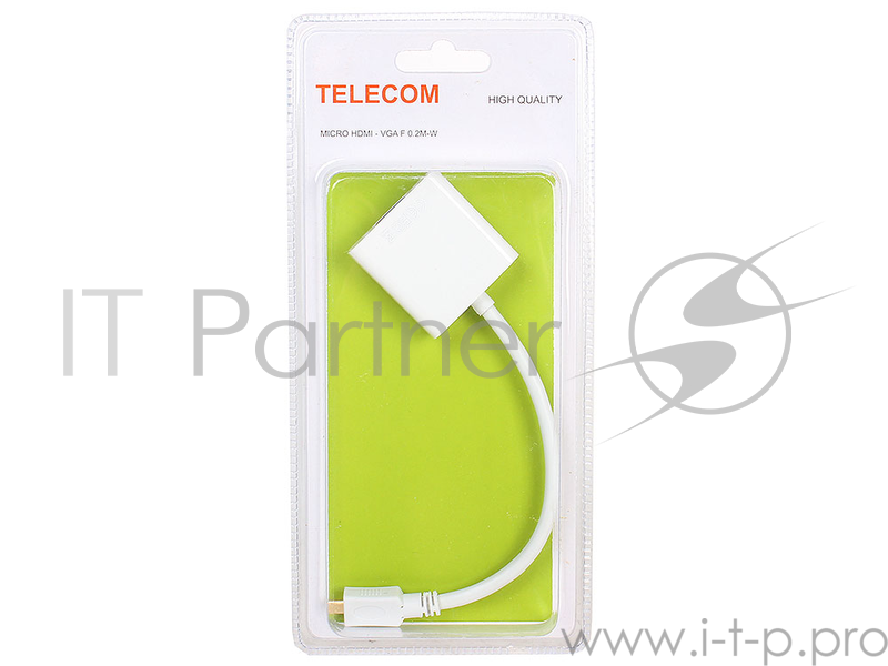 Кабель-переходник Micro HDMI M=>VGA F 0.2m, белый, Telecom (TA593)