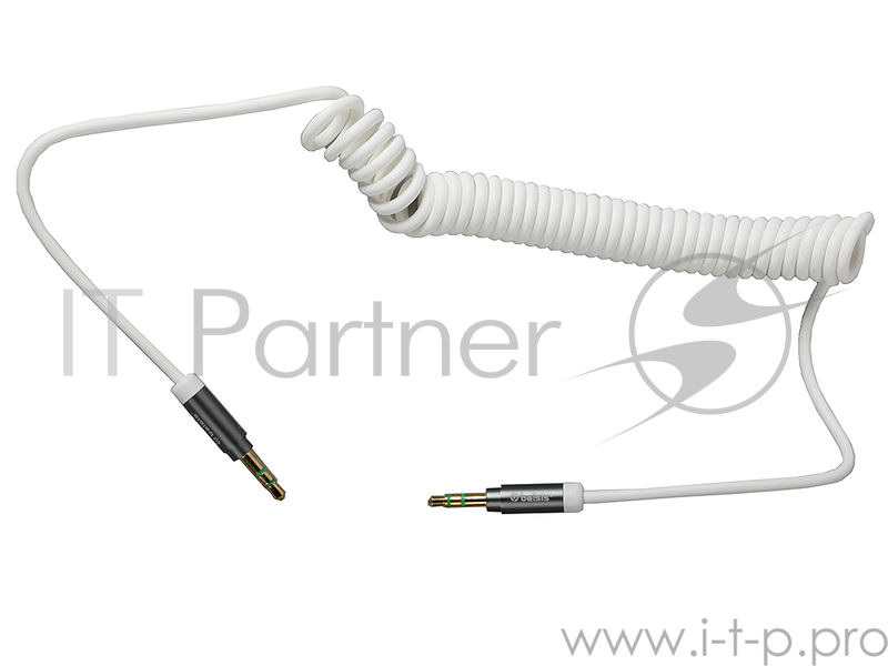 Кабель Belsis BS1021 Jack 3.5-Jack 3.5 2m спиральный, позолоченный, белый