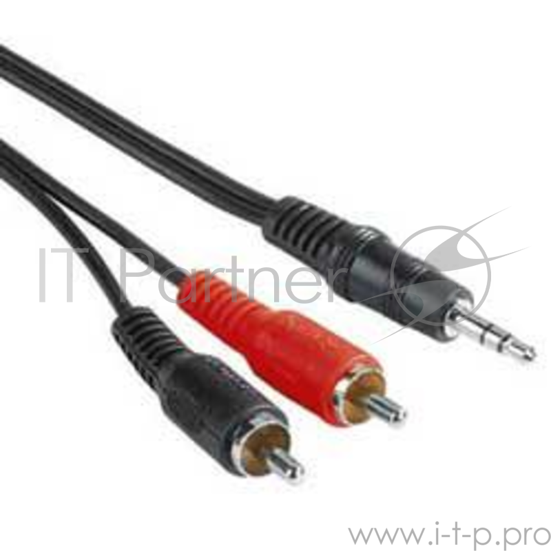 Кабель аудио Hama H-30456 Jack 3.5 (m)/2хRCA (m) 5м. черный (00030456)