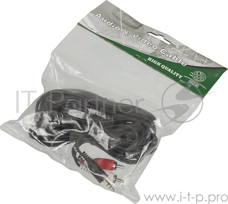 Кабель аудио Ningbo JAAC010-5 2хRCA (m)/Jack 3.5 (m) 5м. черный