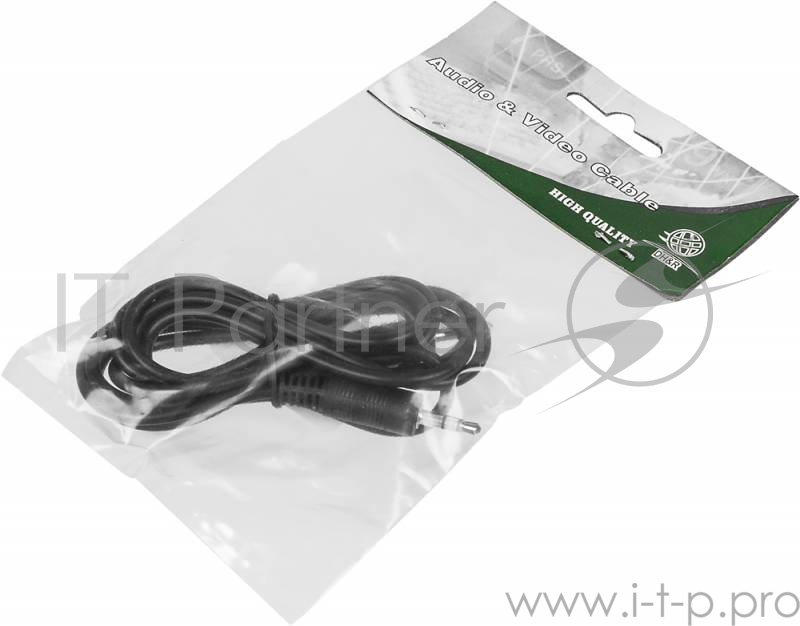 Кабель аудио 1.5м Jack/Jack 3.5мм Ningbo male/male, черный, JAAC002-1.5