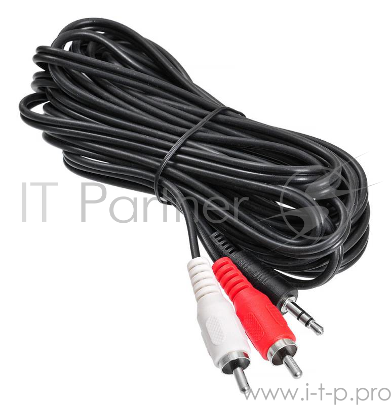 Кабель соединительный аудио Buro Jack 3.5 (m)/2хRCA (m) 5м. черный (BAAC010-5)